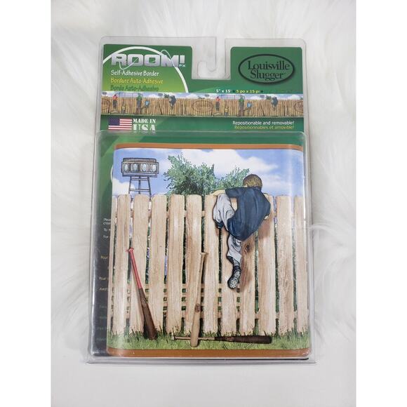 Louisville Slugger Adhesive Removable Wall Paper Baseball Nursery Boy Room Decor - Picture 1 of 8